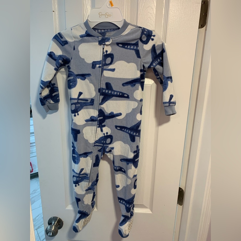 Carter's Blue and Gray Airplane Footie